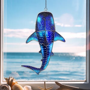 Iridescent Whale Shark Suncatcher, Animal Ocean Acrylic Window Decor